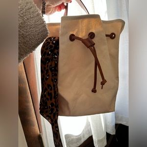 Madewell Backpack with Leopard Scarf